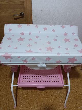 Bañera cambiador bebé estrellas