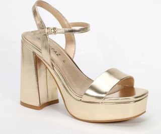 Sandalias Marypaz Tacon Cuadrado Dorado n°38