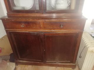 Alacena antigua vitrina madera y cristal