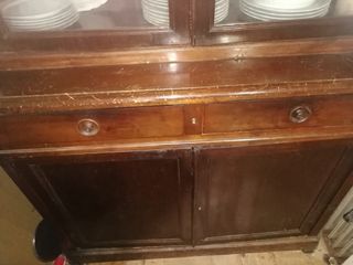 Alacena antigua vitrina madera y cristal