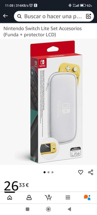 Funda y protector pantalla Nintendo Switch Lite