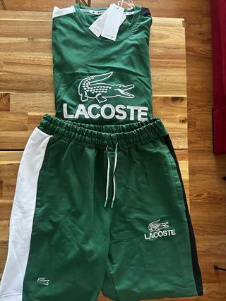 Conjunto Deportivo Lacoste Verde y Blanco
