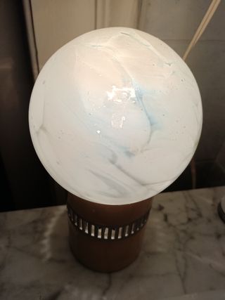 Lampada da tavolo globo vetro e metallo