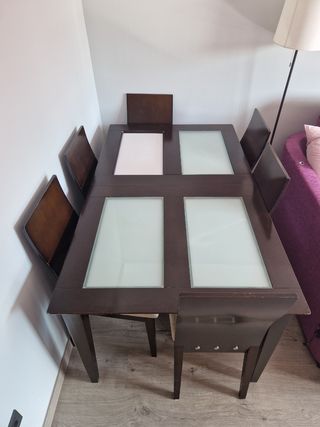 Mesa extensible de comedor con 6 sillas