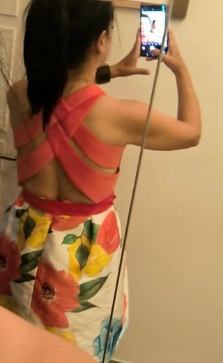 Vestido floral rosa talla XS