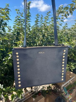 Bolso Tous Azul Marino piel Cartera con Tachuelas