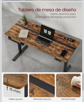 Escritorio Elevable VASAGLE Madera y Metal