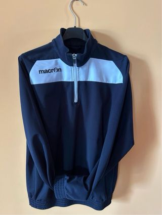 Felpa Macron blu con zip 1/4