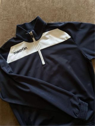 Felpa Macron blu con zip 1/4