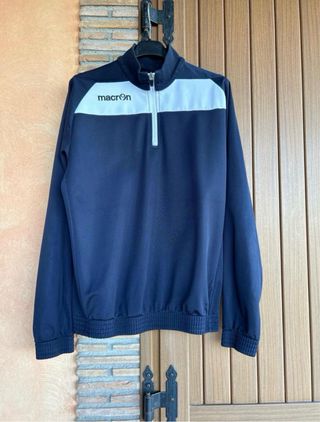 Felpa Macron blu con zip 1/4