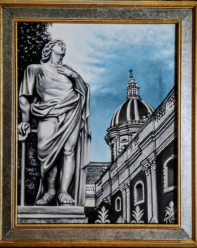 Dipinto "Scorcio su cattedrale di Catania"
