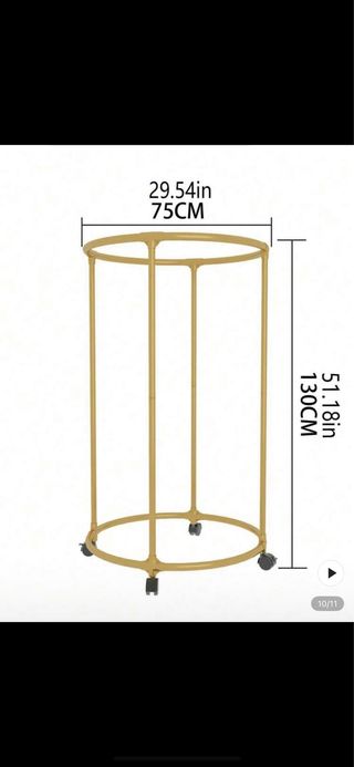 Perchero de diseño redondo giratorio dorado