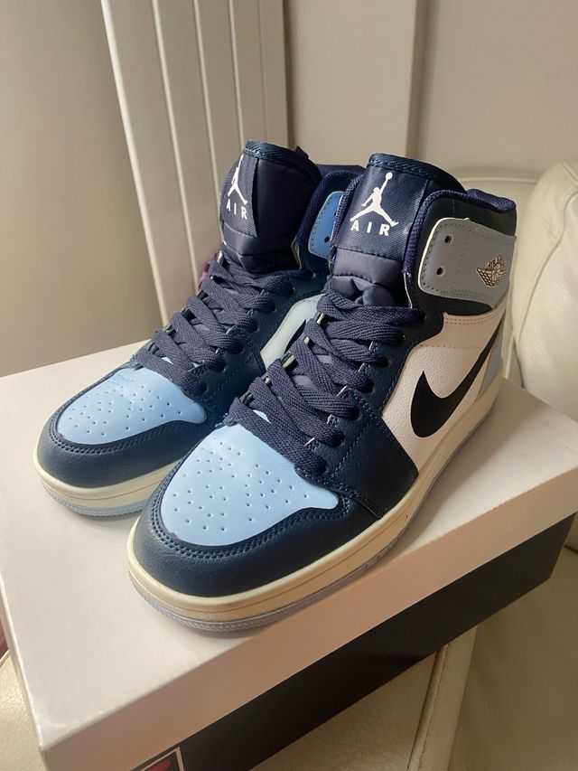 Imitación Zapatillas Jordan Air 1 Azul y Blanco
