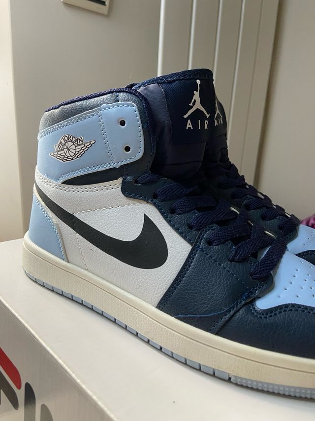 Imitación Zapatillas Jordan Air 1 Azul y Blanco