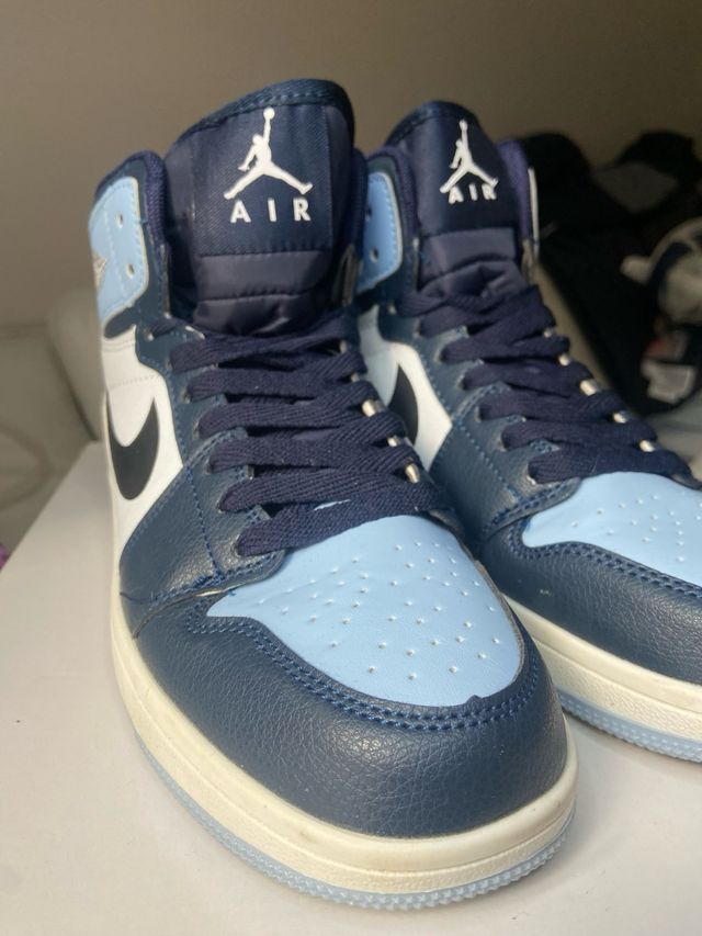 Imitación Zapatillas Jordan Air 1 Azul y Blanco