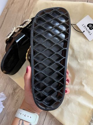 Ciabatte Twinset nere con strass