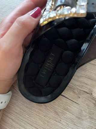 Ciabatte Twinset nere con strass