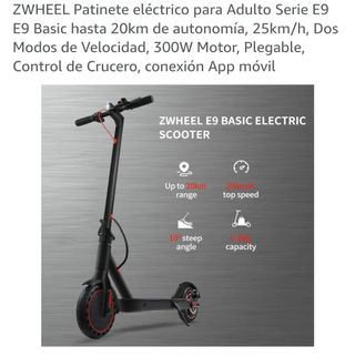 Patinete Eléctrico Negro Marca ZWHEEL Adulto