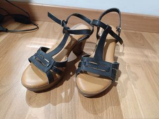 Sandalias tacón negras talla 38