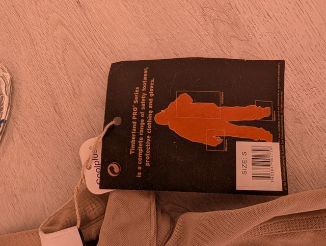 Polo Timberland Pro 313 Beige/Negro Manga Corta