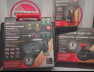 Pack Taladro Atornillador Parkside con 2 baterías 