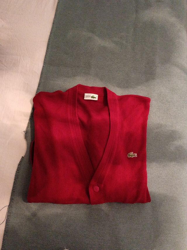 Chaqueta de punto roja Lacoste