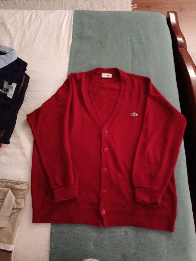 Chaqueta de punto roja Lacoste
