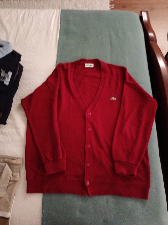 Chaqueta de punto roja Lacoste