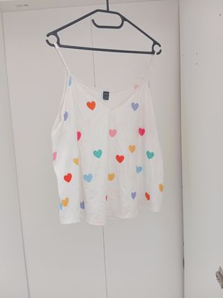 Camiseta SHEIN Corazones Multicolor Talla Única
