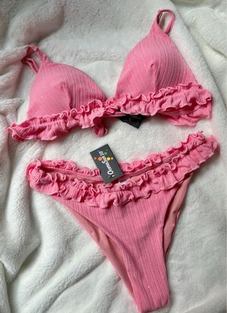 Bikini rosa con brillos