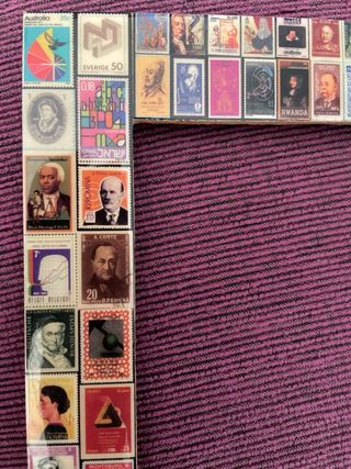 Marco de fotos con sellos antiguos