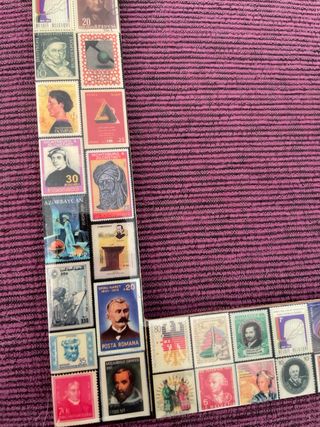 Marco de fotos con sellos antiguos