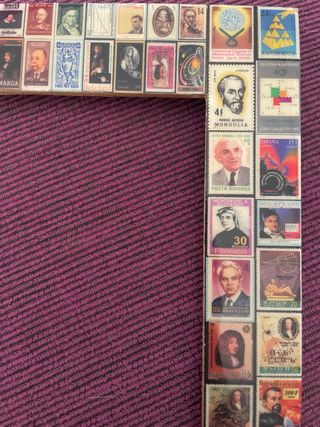 Marco de fotos con sellos antiguos