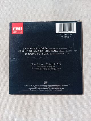 Maria Callas La Mamma Morta CD Single