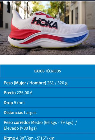 Hoka Skyward X Mujer/Hombre 261/320g