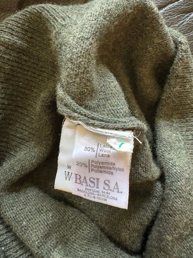 Jersey Lacoste Lana Verde Oliva Talla 8- XXL