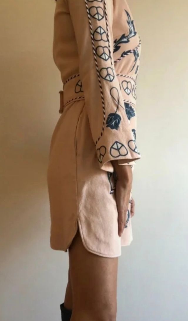 Vestido Holy Preppy rosa bordado XS