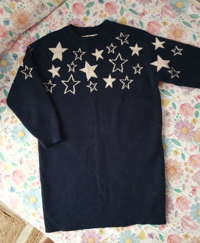 Vestido niña estrellas azul marino 5-6 años