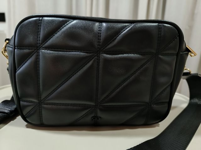 Bolso bandolera acolchado negro