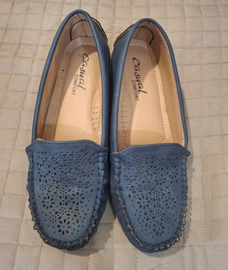 Mocassini donna blu casual comfort