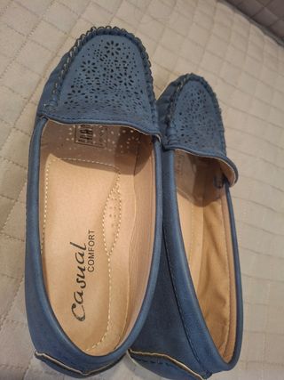 Mocassini donna blu casual comfort