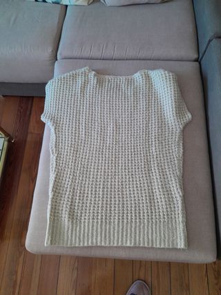 Jersey beige tejido waffle