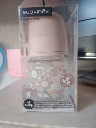 Biberón Suavinex floral rosa