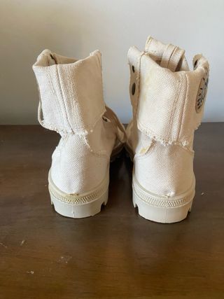 Stivaletti 37 Tela Grezza Beige Made in Italy