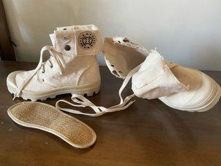 Stivaletti 37 Tela Grezza Beige Made in Italy