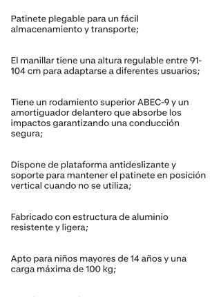 Patinete Plegable Blanco