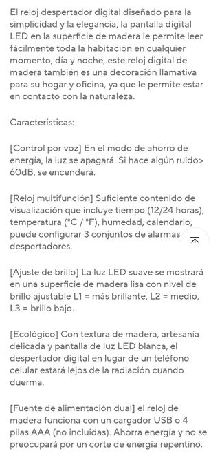 Reloj despertador digital madera