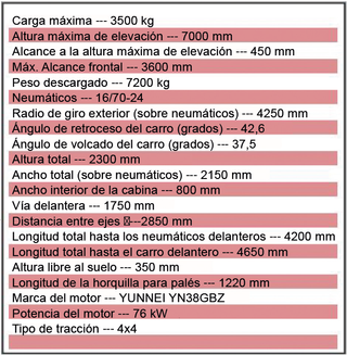 Cargadora teléscopica Kator TR735 nueva
