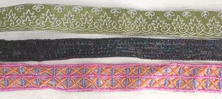 3 Chokers, Gargantillas pegadas cuello, bordadas