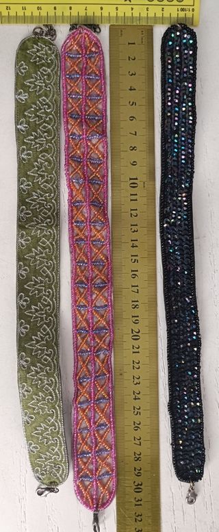 3 Chokers, Gargantillas pegadas cuello, bordadas